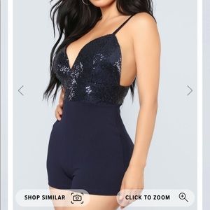 NWT Fashion Nova Full or Surprise Sequin Romper